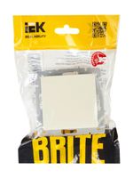 BRITE Выключатель 1-клавишный 10А ВС10-1-0-БрКр бежевый IEK