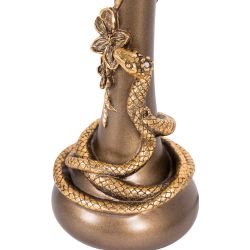 Настольная лампа Змея Катари Бронза с абажуром Тюссо Кофе
