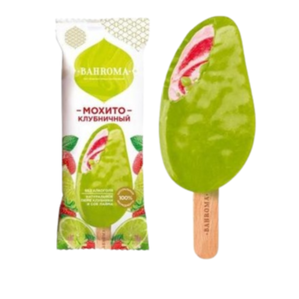 Мороженое Bahroma эскимо клубника-мохито 75 гр