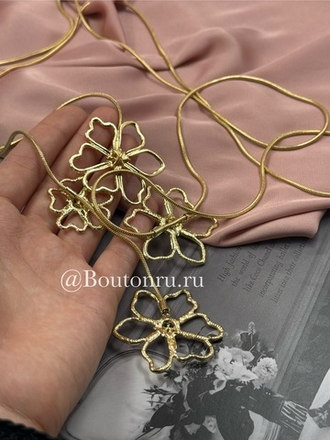 Колье трансформер (пояс) золотое с цветами