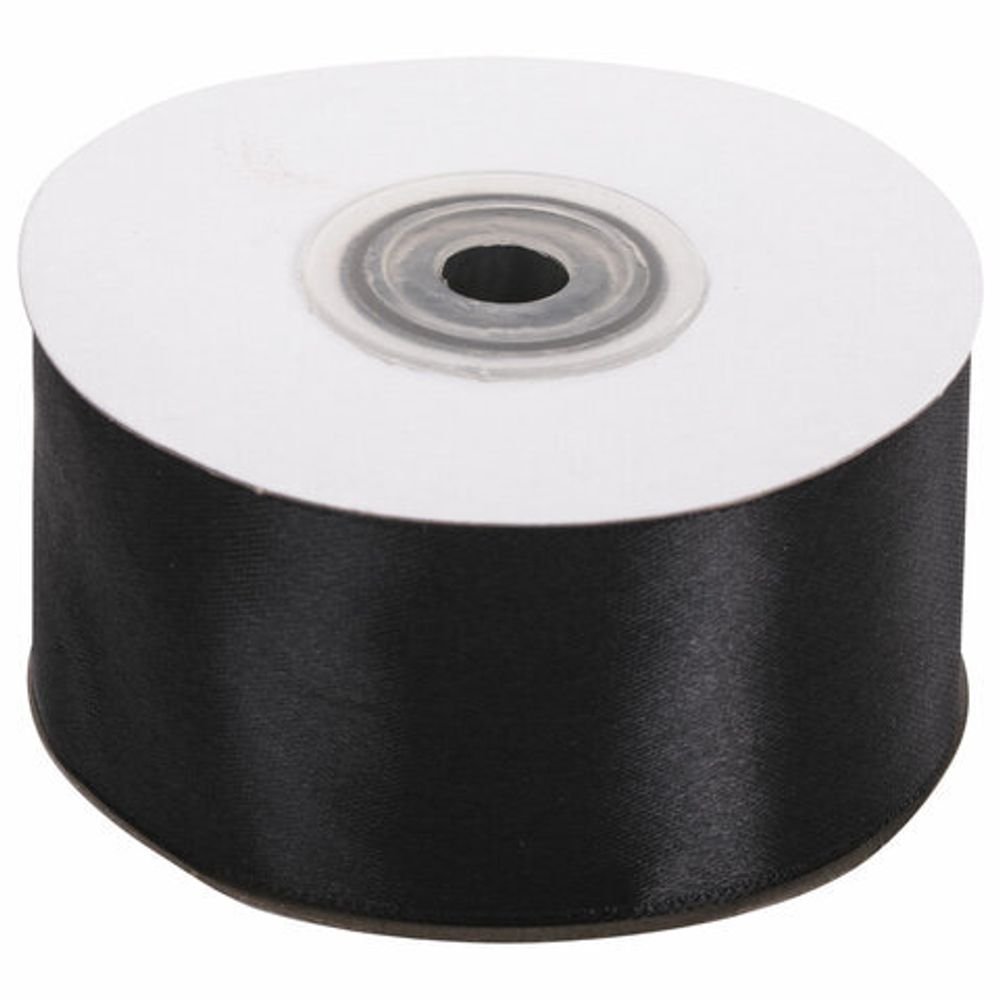Лента атласная ширина 38 мм, длина 23 м, черная, BRAUBERG, 591508