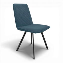 Стул "Капри" (арт. 301) велюр Бренди В08 синий, ножки черные