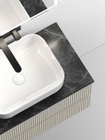 Тумба с раковиной Sancos SNOB T 80 со столешницей, бежевая матовая