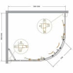 Душевой уголок Cezares Molveno 100x120 RH-2-120/100-C-GM-IV стекло прозрачное/профиль матовая оружейная сталь