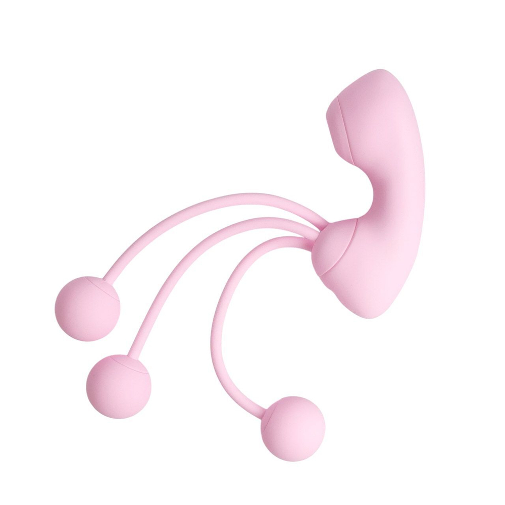 Вакуумный стимулятор клитора Youvic DF923-PINK, 16 см, с виброшариками