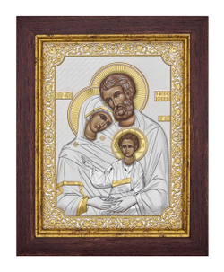 Св. Семейство, икона прямоугольная в рамке под стеклом, красное дерево 170х210