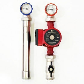 Насосная группа из нержавеющай стали с прямым контуром WARME MASKE 40.1.S - Ду25 (без насоса)