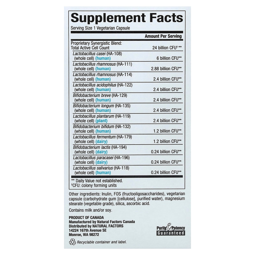 Natural Factors, Ultimate Probiotic, формула 24/12, 60 вегетарианских капсул