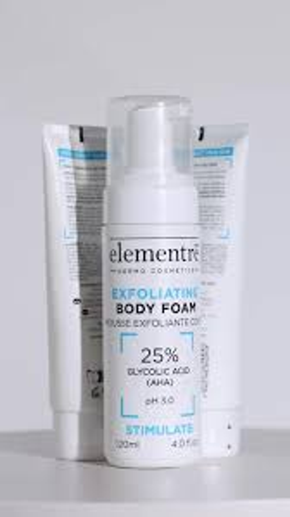 Пенка с АНА-кислотами 25% для тела 25% Alpha Hydroxy Acid Body Foam от Elementrè Dermo Cosmetics, Швейцария, для выравнивание тона и текстуры кожи, а также борьба с избыточным себумом.