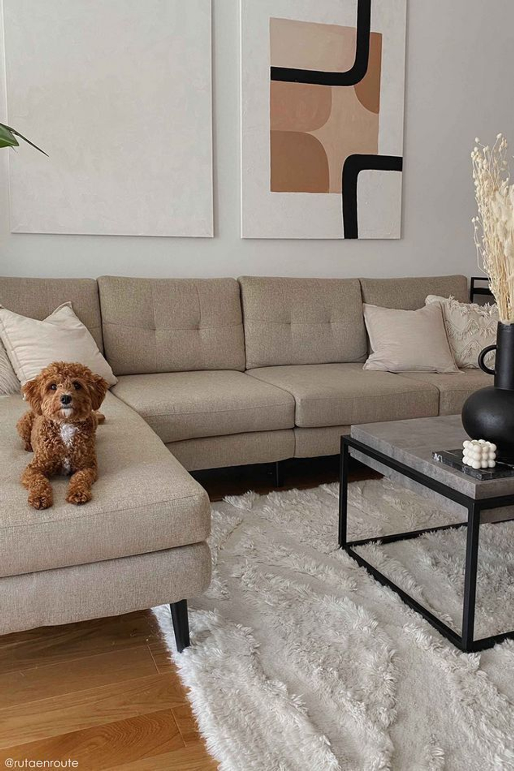 Шерстяной стираемый ковер Lorena Canals Enkang Ivory XL (200 x 300 см)