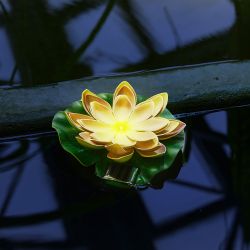 USL-S-827-PT060 YELLOW WATERLILY Садовый светильник на солнечной батарее Желтая кувшинка. Плавающий. 1 светодиода. Теплый белый свет. 1xААA Ni-Mh аккумулятор в-к. IP44. TM Uniel