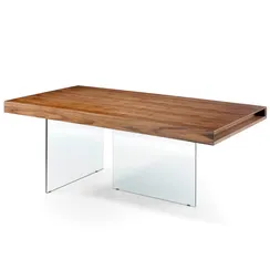 Обеденный стол Angel Cerda 1028, 200х100 см, закаленное стекло, орех