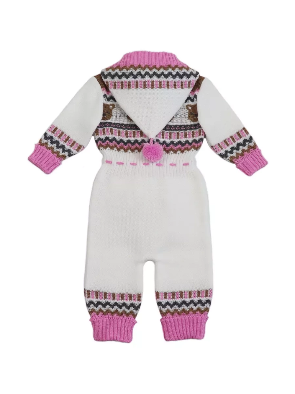 Вязаный комбинезон для новорожденных и малышей на молнии