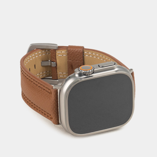 Ремешок для Apple Watch Ultra 49mm из кожи сафьяно, цвета карамель