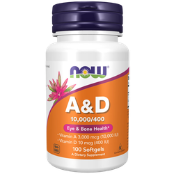 Now Foods Vitamins A & D 10000 / 400 МЕ 100 softgels, Витамин А и Д3