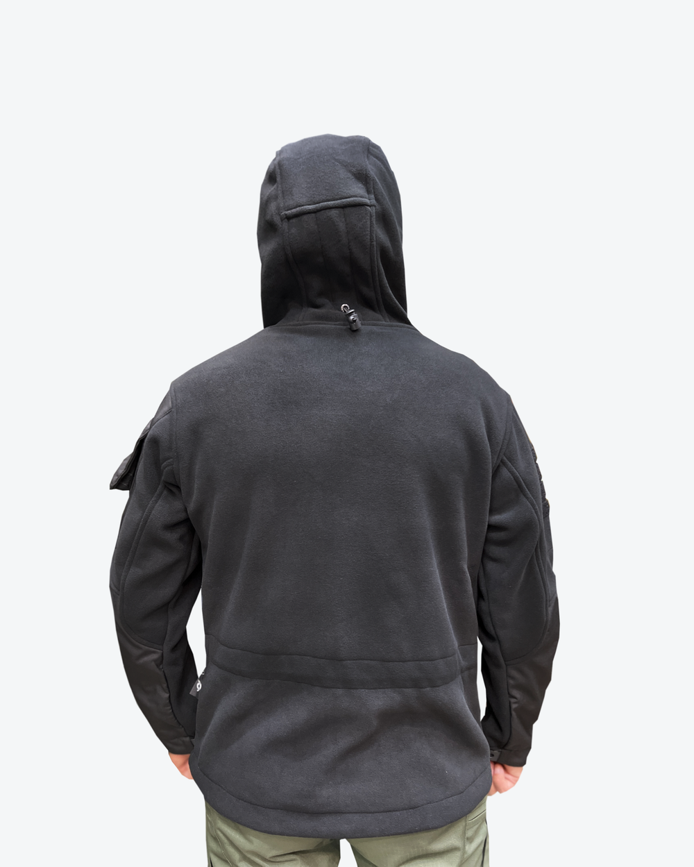 Флисовая кофта с капюшоном, Черный