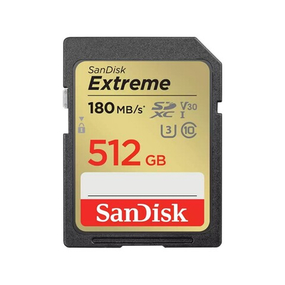 Карта памяти SanDisk Extreme SDXC 512GB UHS-I U3 V30, R/W 190/90 МБ/с