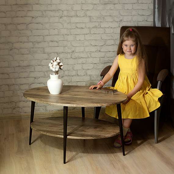 Стол журнальный BeautyStyle 29 дуб крымский состаренный/эбеновое дерево