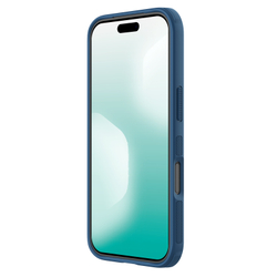 Противоударный чехол синего цвета от Nillkin для смартфона iPhone 17 Pro, серия Super Frosted Shield Pro