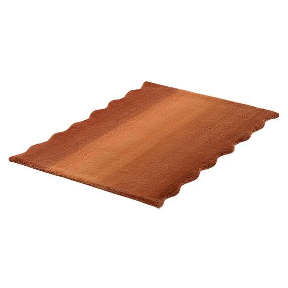 Ковер из шерсти over horizon терракотового цвета из коллекции trendy ruffles, 60х90 см