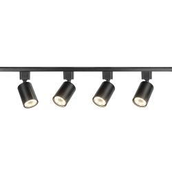 Комплект ЭРА TR70-SET4-GU10-BK трековых светильников однофазных 4 шт под лампу с шинопроводом 80 см черный | Комплекты трековой системы