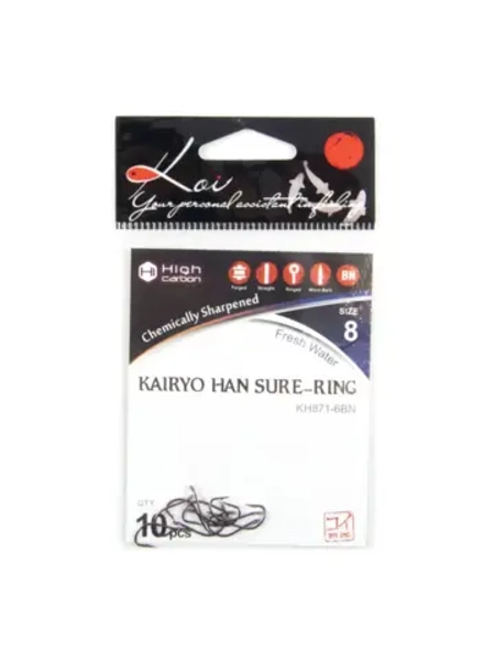 Крючок KOI "KAIRYO HAN SURE-RING", размер 8 (INT)/6 (AS)