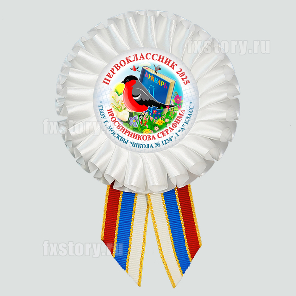 Розетка наградная "Первоклассник" (P26-4). Именная.