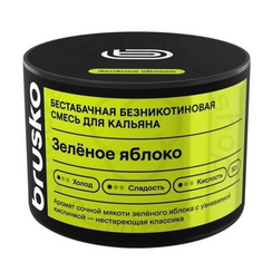 Бестабачная безникотиновая смесь для кальяна BRUSKO, 50 г, Зелёное яблоко