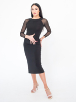 Юбка для танго со сборкой и разрезом