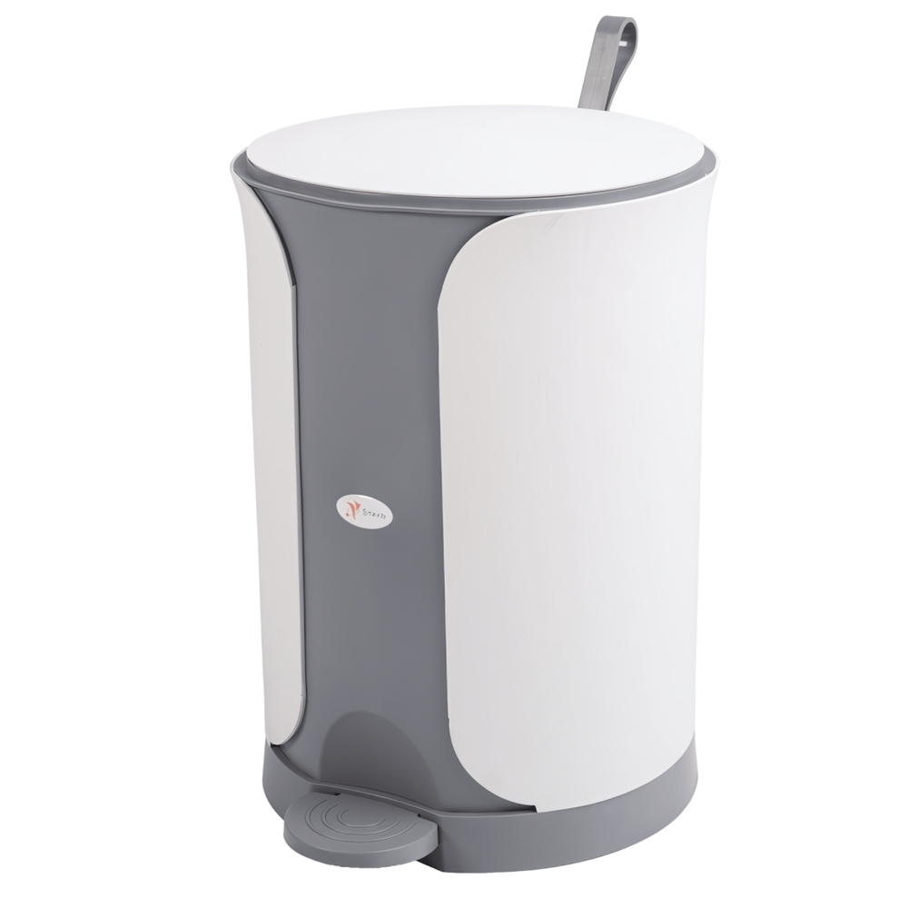 Ведро для мусора с педалью "Sтилъ" 7л, с ручкой для переноса, цвет серый