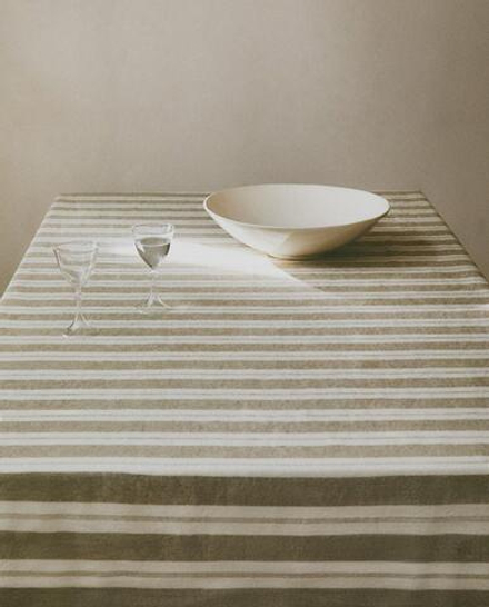 Zara Home скатерть из льна, узор в полоску, 300 200 см