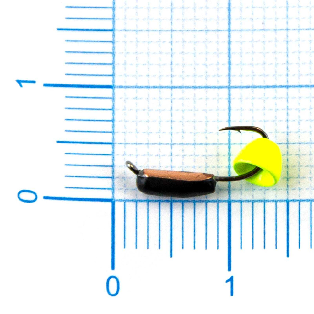 Мормышка Владимирская 599 "Гвоздик с латунным колокольчиком Chartreuse", с коронкой, 2мм, 0.5гр (15шт/уп)