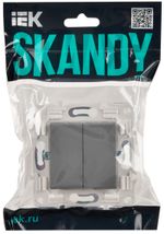 SKANDY Выключатель 2-клавишный проходной 10А SK-V05Gr серый IEK
