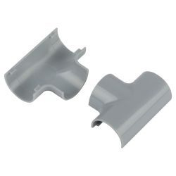 Т-образный угол ЭРА T-KK-20-12-F для полукруглого кабель-канала серый 20х12мм 2шт/комплект