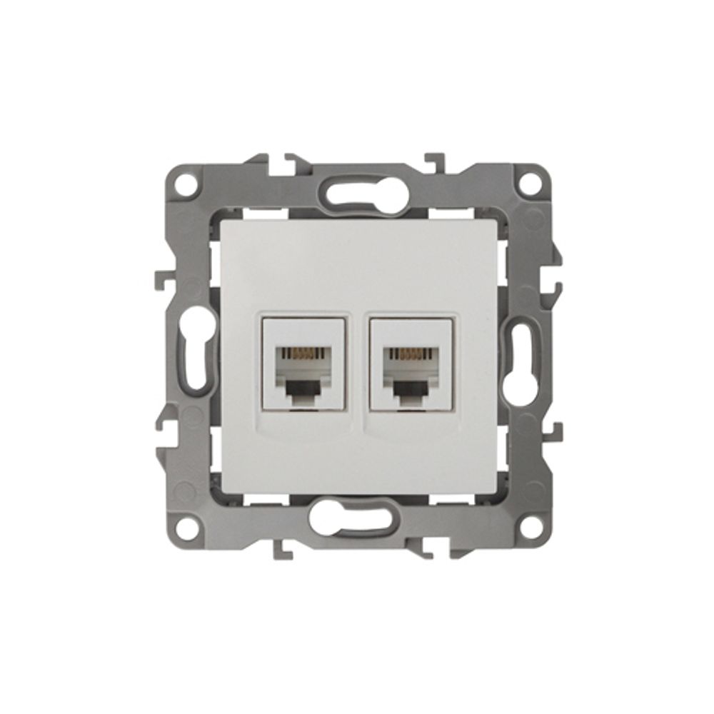 12-3106-02 ЭРА Розетка телефонная двойная 2XRJ11, IP20, Эра12, слоновая кость | Эра 12 Слоновая кость
