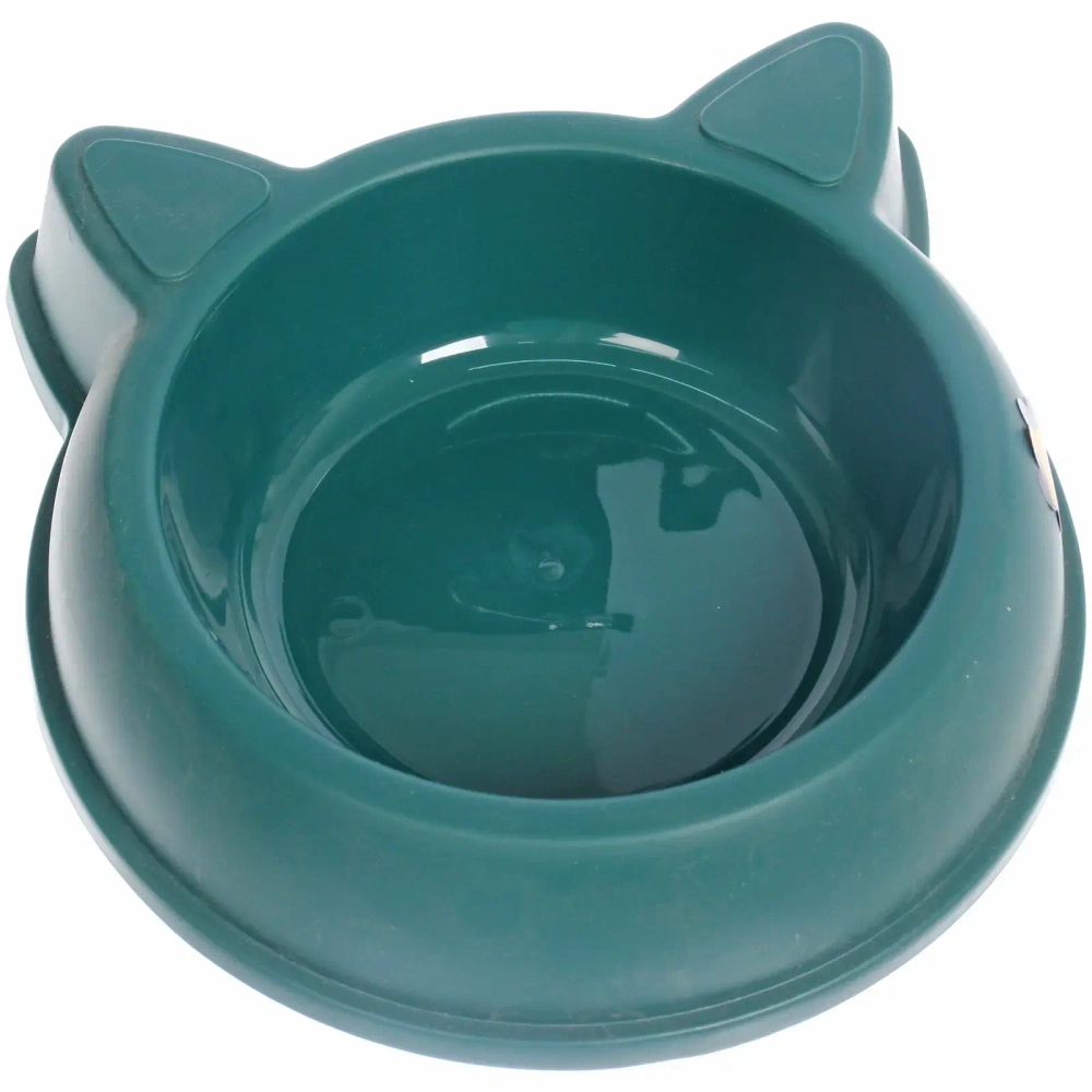 Миска пластиковая с металлической чашкой «КОТИКИКИС», цвет бирюзовый, 22,5*5,5 / 15,5*5см