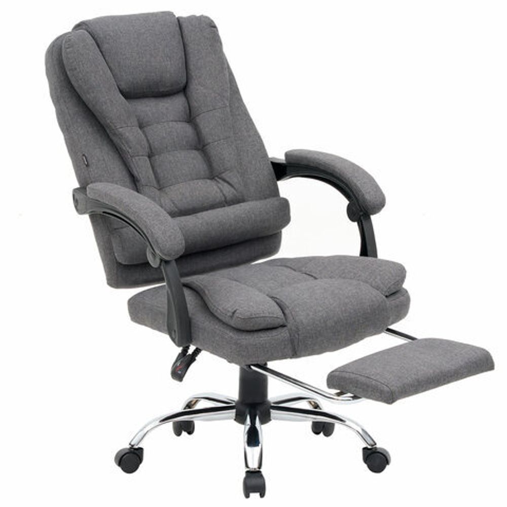 Кресло офисное CROMEX (КРОМЕКС) "Chill MS-005", с функцией вибромассажа, подножка, ткань, серое, 532959