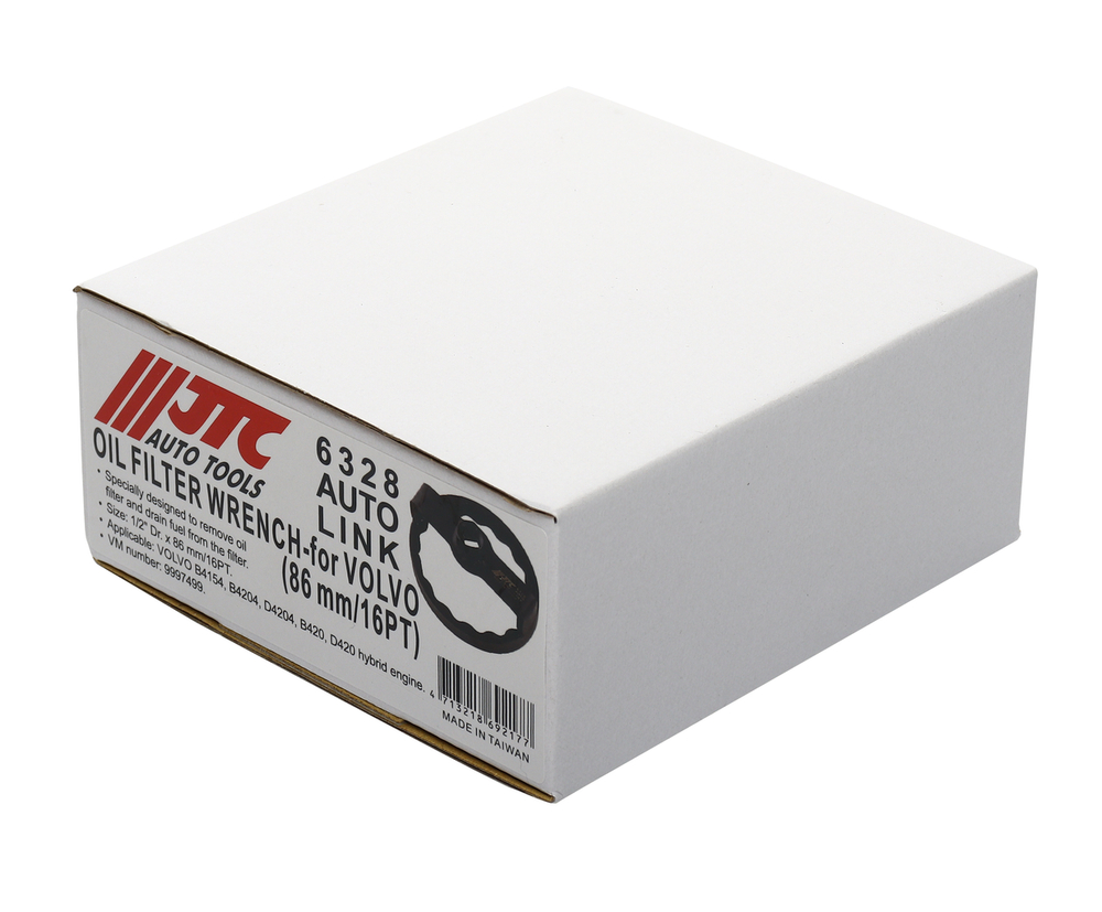 Съемник фильтров масляных 1/2" (VOLVO B4154, B4204, D4204, B420, D420) ключ 86мм JTC