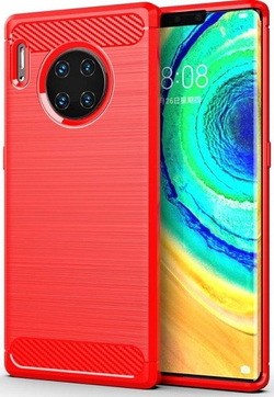 Чехол для Huawei Mate 30 Pro (Mate 30 RS) цвет Red (красный), серия Carbon от Caseport