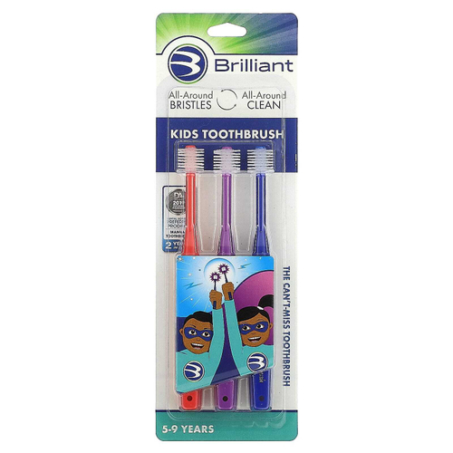 Baby Buddy, Brilliant, детская зубная щетка, 5–9 лет, 3 шт.
