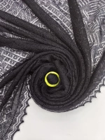 Оренбургский пуховый платок-паутинка А140-07 черный