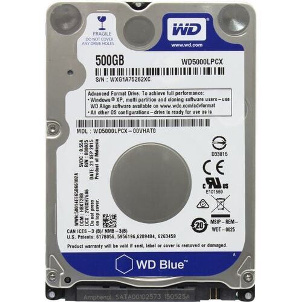 Жесткий диск 2.5 500 GB WD Scorpio Blue ( WD5000LPCX )