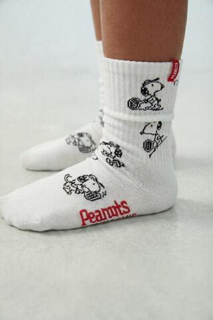ZARA НАБОР ИЗ ДВУХ ПАР ВЫСОКИХ НОСКОВ SNOOPY PEANUTS™, ЗЕЛЕНЫЙ/БЕЛЫЙ
