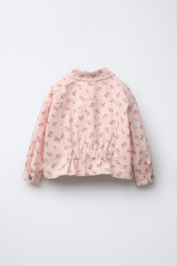 ZARA КУРТКА-РУБАШКА ИЗ ТВИЛА С ЦВЕТОЧНЫМ ПРИНТОМ, РОЗОВЫЙ