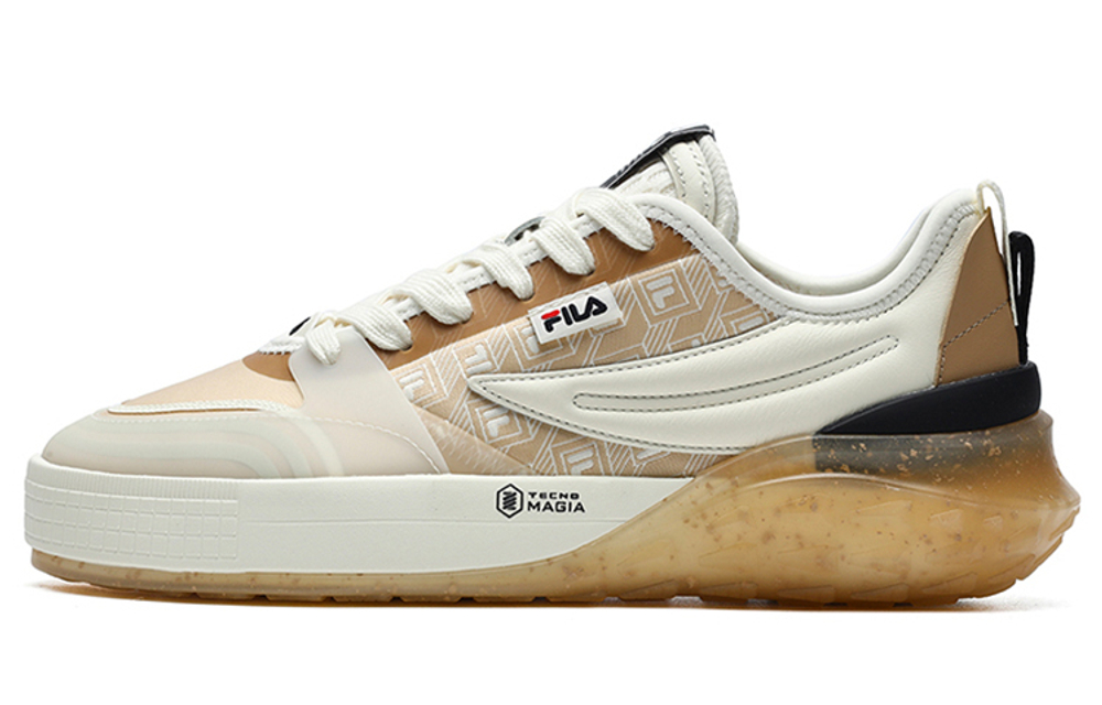 FILA Fila MIX fabric trend retro casual non-slip wear-resistant lightweight low-top sneakers men's beige