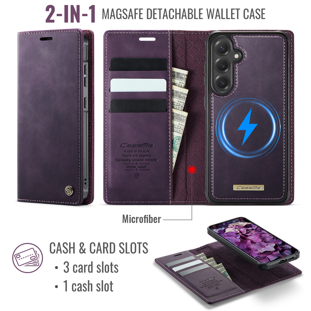 Чехол-кошелек CaseMe 2 in 1 MagSafe Samsung Galaxy S24
