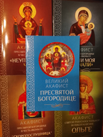 Комплект из 5-ти акафистов: Великий акафист Пресвятой Богородице. Акафист святой Ольге. Акафист Пресвятой догородице в честь иконы ее "Утоли моя печали", "Скоропослушница", "Неупиваемая Чаша"