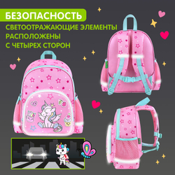 Рюкзак BRAUBERG KIDS PLAY детский, 1 отделение, 3 кармана, "Unicorn dreams", 29х23х12 см, 272052