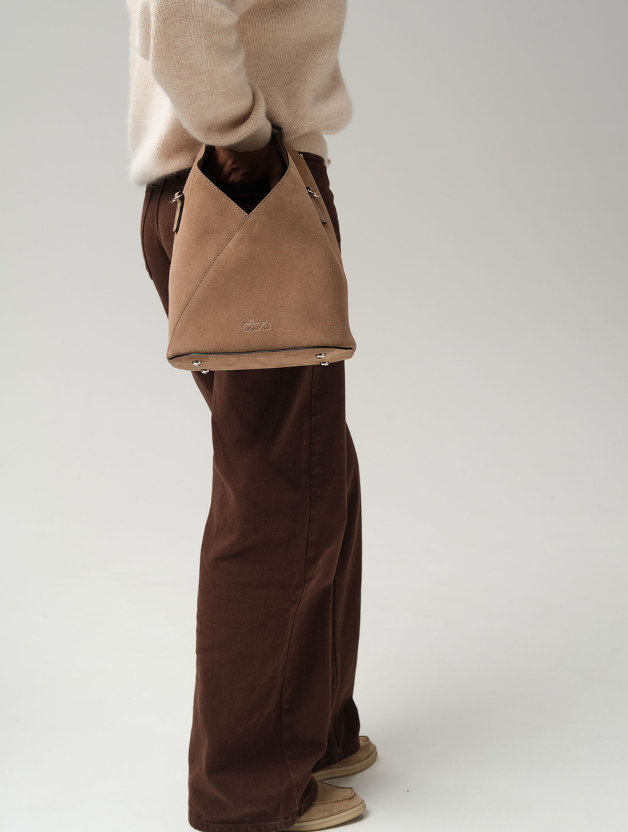 Замшевая сумка Rebecca DBR 31370 серо-коричневый