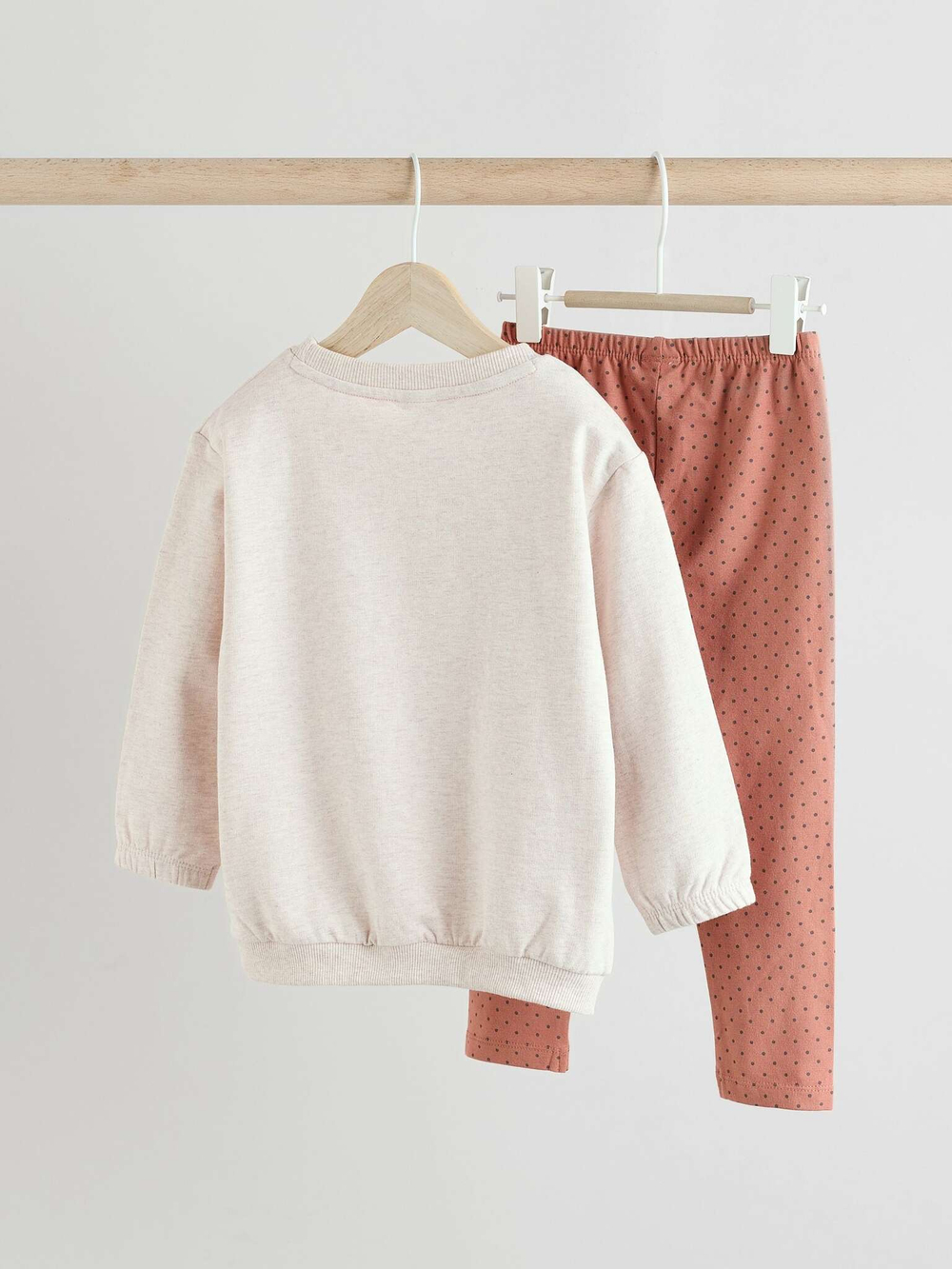 Толстовка и легинсы в комплекте для малышей Next E66-467, Молочный, Светло-коричневый